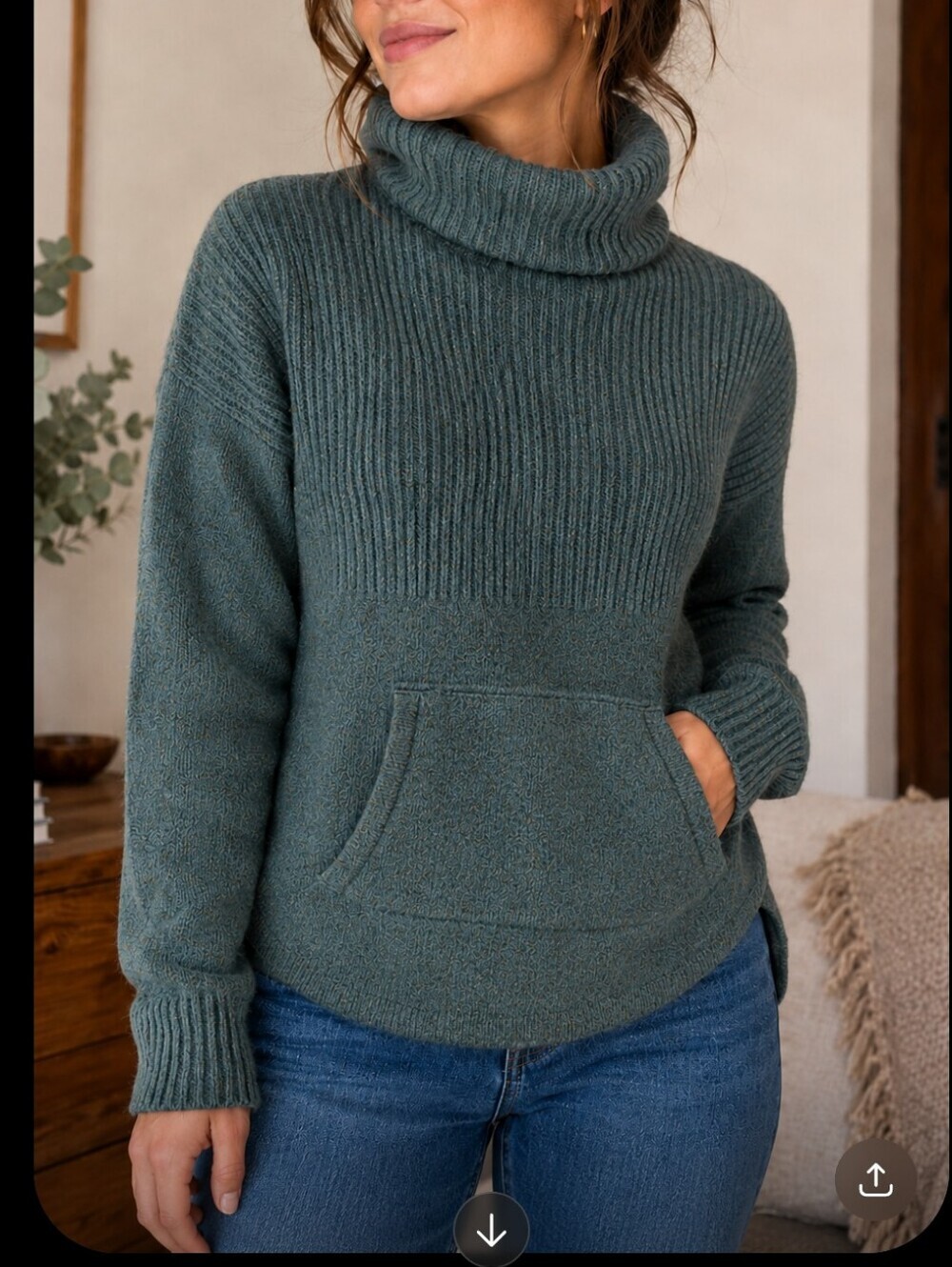 Max Studio Sweater 100% Cashmere Turtle Neck Women's sz S Oversized.